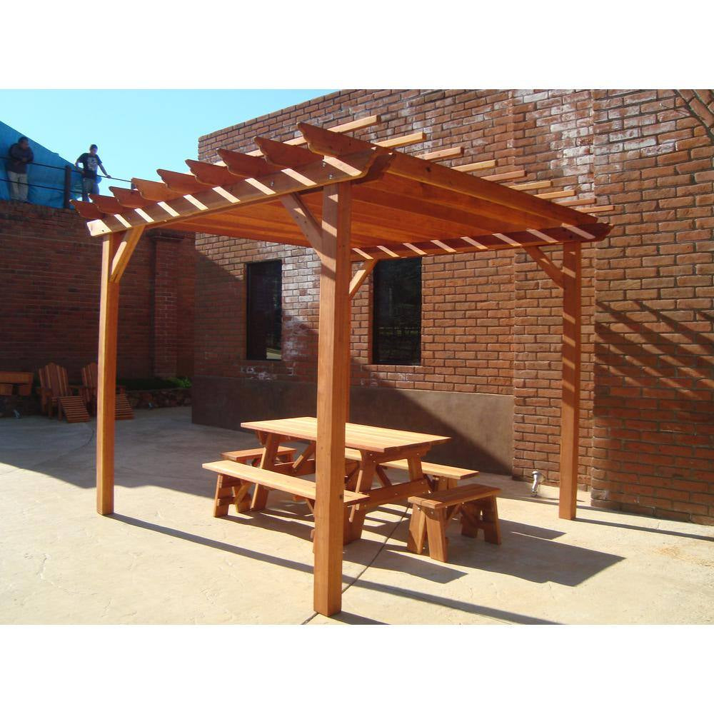 12 Ft. X 12 Ft. 1905 Super Deck Redwood Pergola