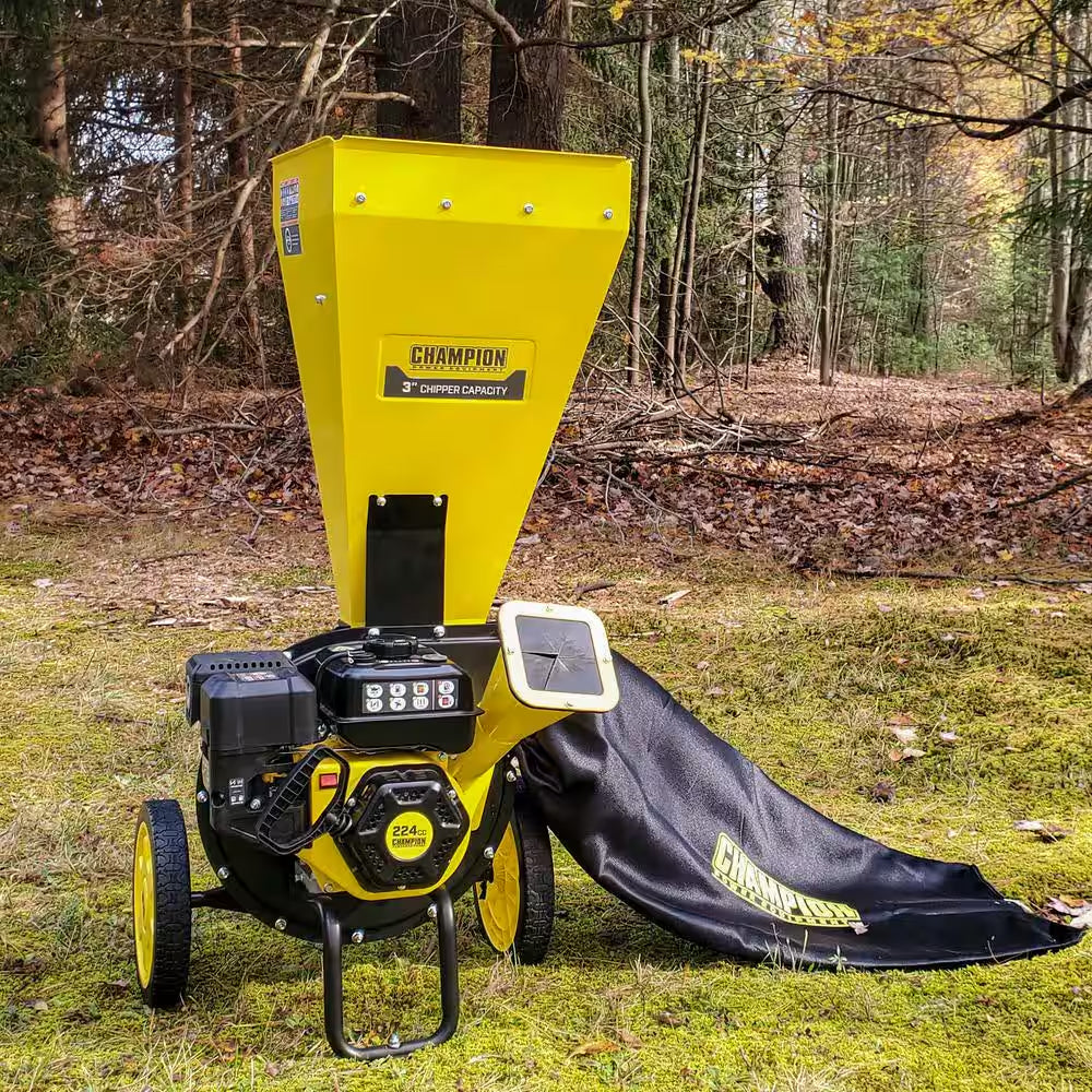 3 In. Dia 224 Cc 2-In-1 Upright Gas Powered Wood Chipper Shredder