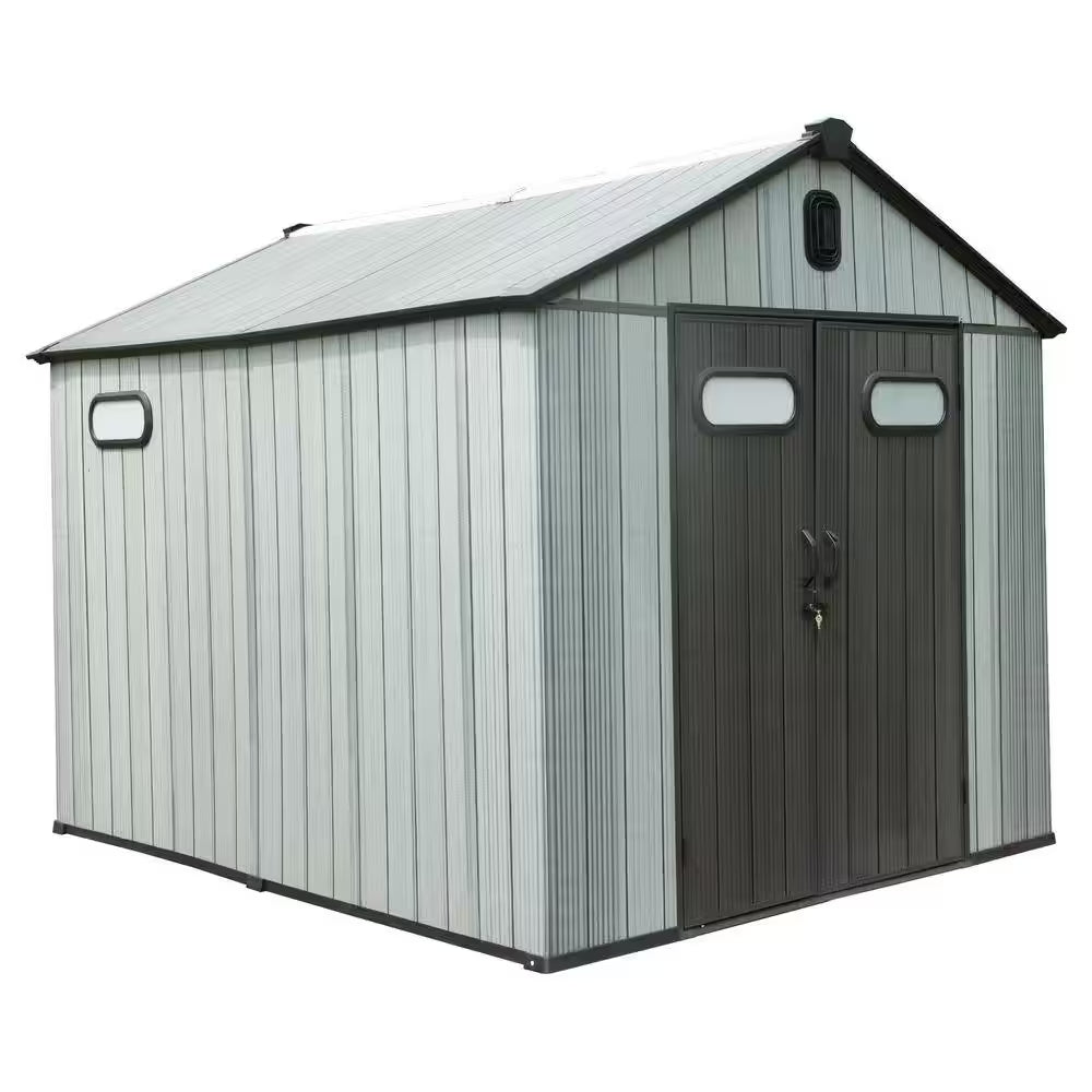 8 Ft. W X 10 Ft. D Outdoor Resin Waterproof Storage Shed with Lockable Door, Windows and Vents (80 Sq. Ft. )