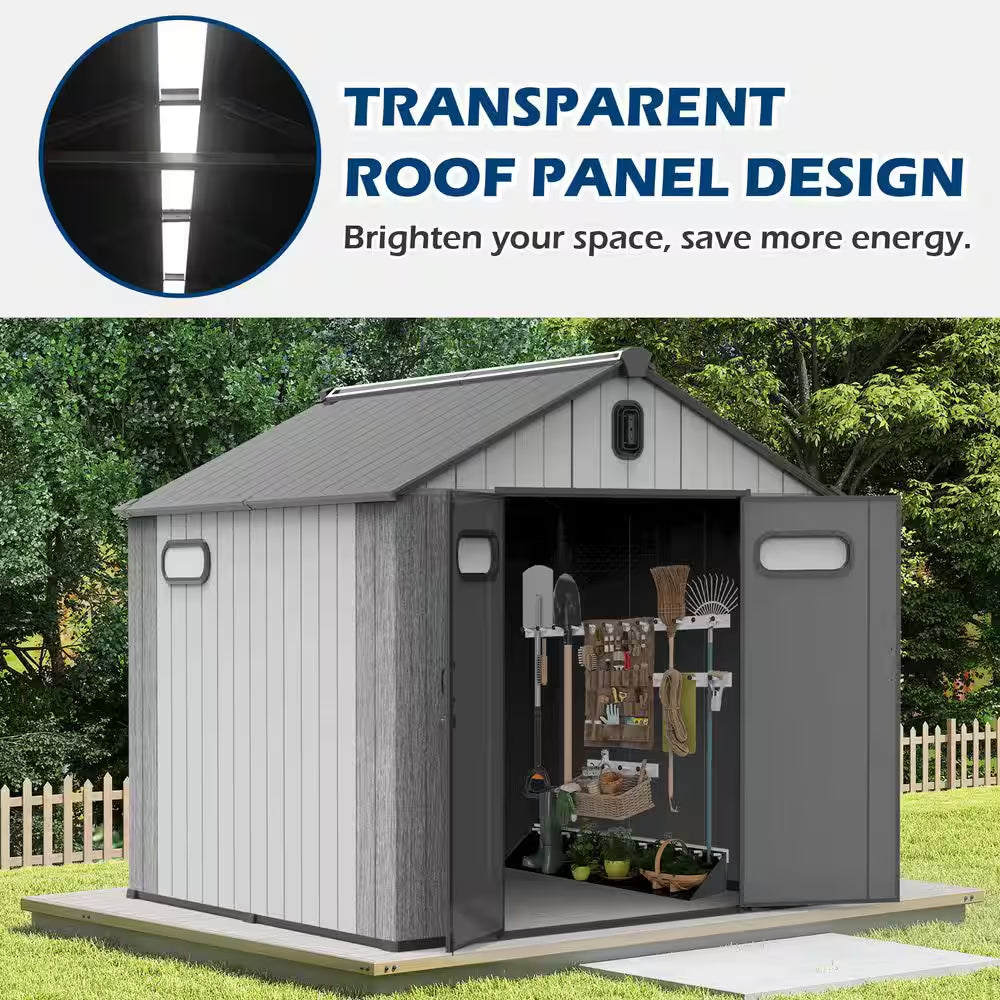 DOMI 8 Ft. X 8 Ft. Resin STORAGE SHED