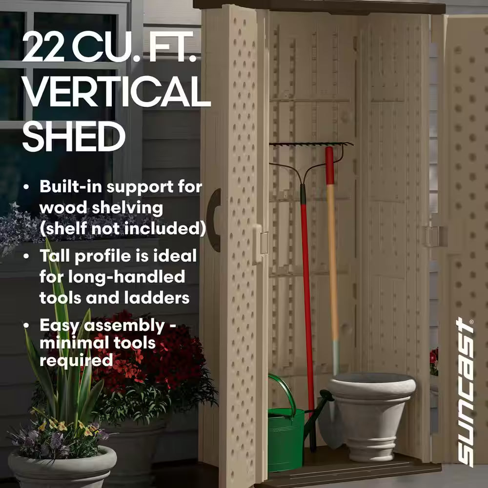 2 Ft. 8.25 In. X 2 Ft. 1.5 in X 6 Ft. Resin Vertical Storage Shed