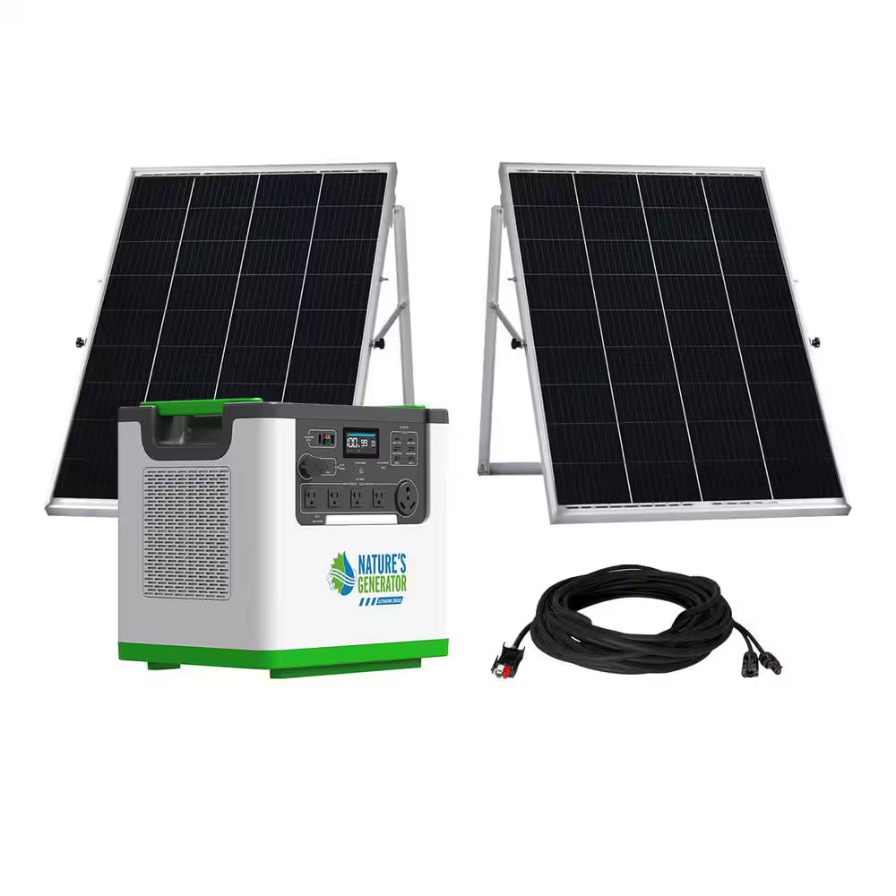 3600W Output/7200W Peak Push-Button Start 6144Wh Solar Generator Kit, for Home Emergency Backup, RV and Off-Grid Use