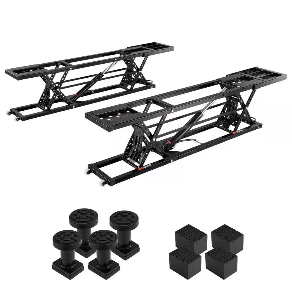 Car Lift, 7,000 Lbs. Capacity Portable Car Lift, with Extended-Length Plates, 26. 8 In. Max. Height, Heavy-Duty Steel