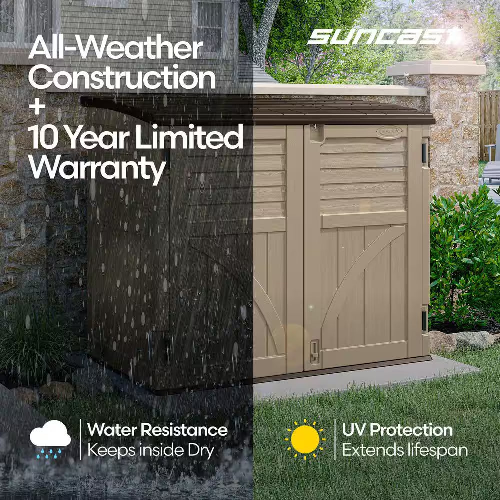 2 Ft. 8 In. X 4 Ft. 5 In. X 3 Ft. 9.5 In. Resin Horizontal Storage Shed