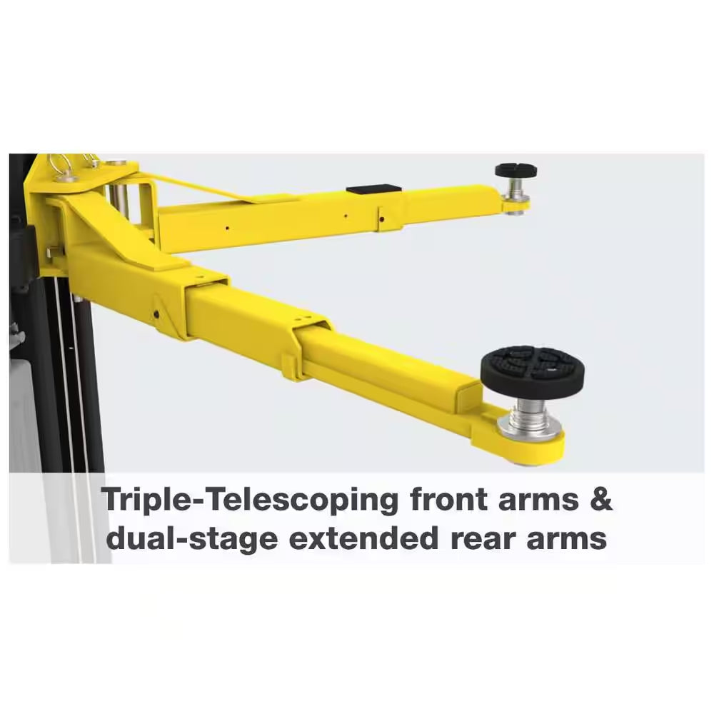 AL10C 10,000 Lb. Bi-Symmetric Clearfloor 2-Post Car Lift with Direct-Drive Hydraulic System, 220V 1-Phase