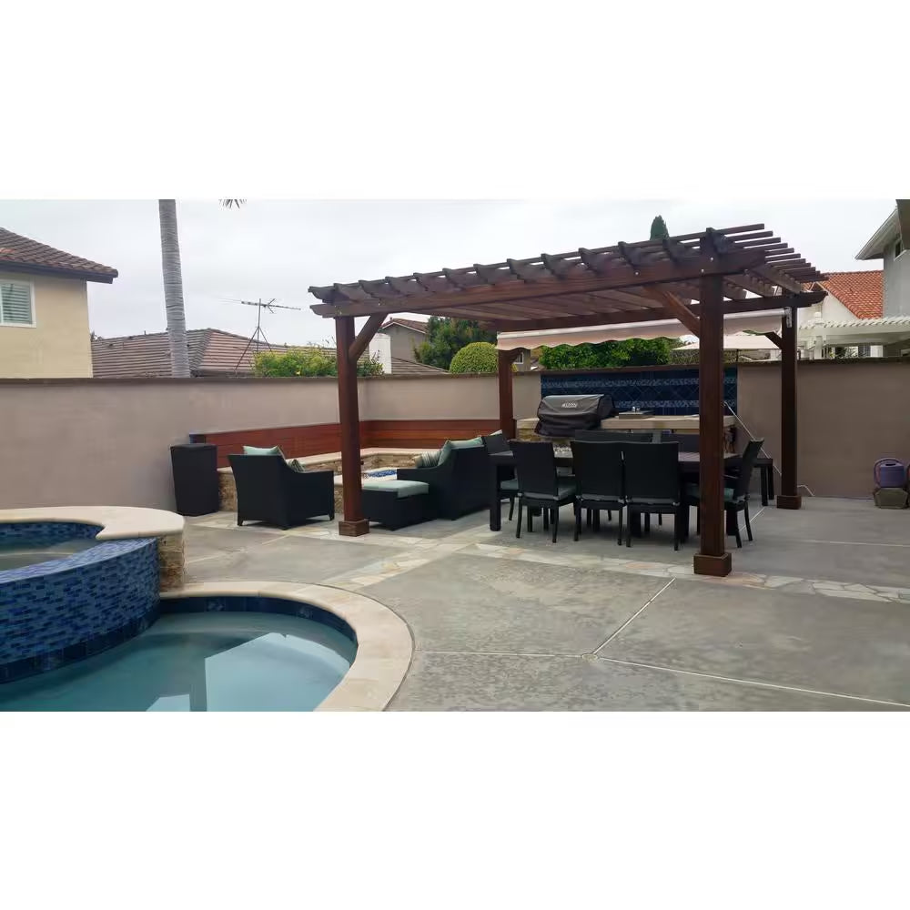 18 Ft. X 18 Ft. Mission Brown Redwood Pergola