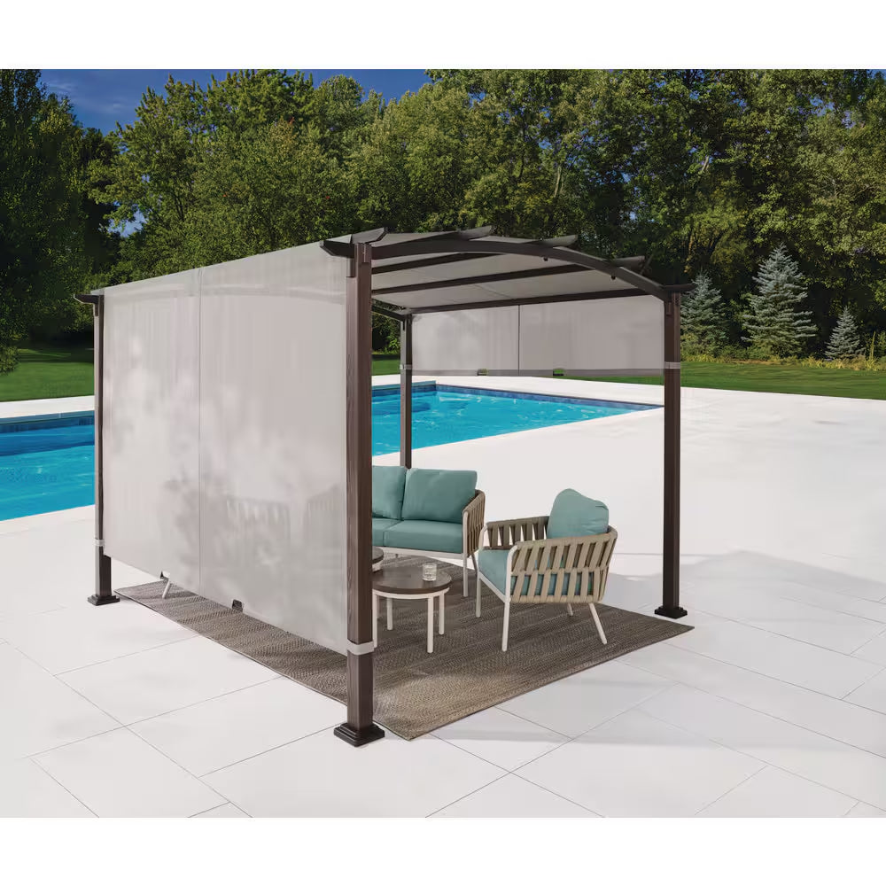Clifton 10 Ft. X 10 Ft. Easy Assembly Tool Free Pergola with Privacy Shade