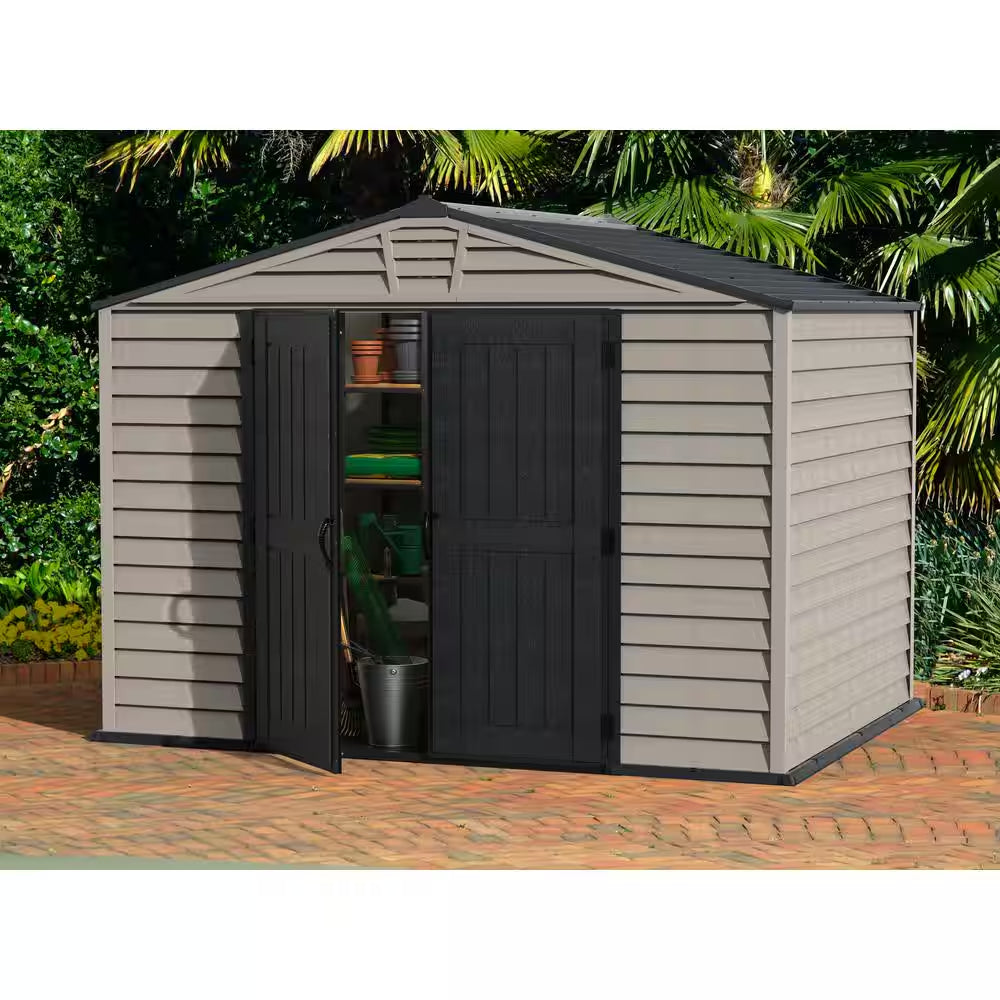Storemax 10 Ft. X 8 Ft. Gray Vinyl Storage Plastic Shed 85 Sq. Ft.