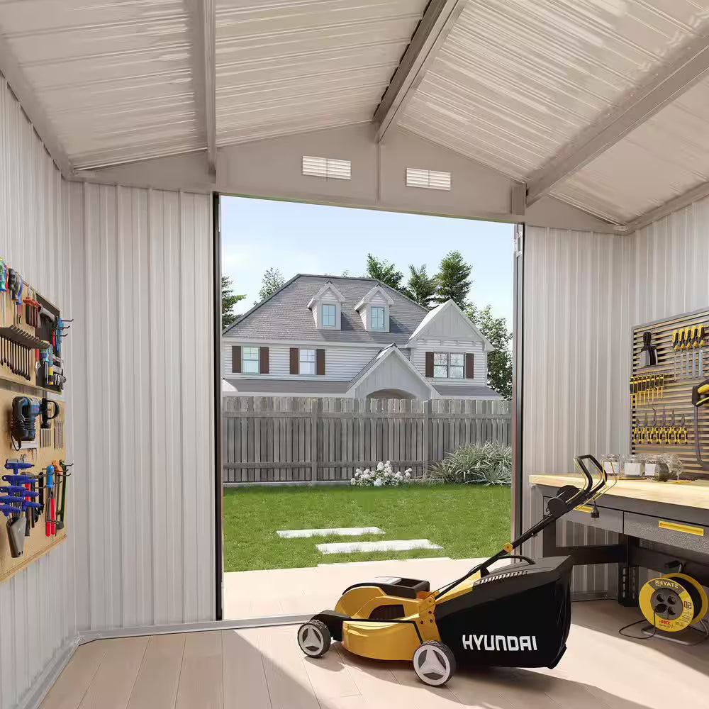 8 Ft. W X 6 Ft. D Metal Storage Shed with Vents and Lockable Door (43 Sq. Ft.)