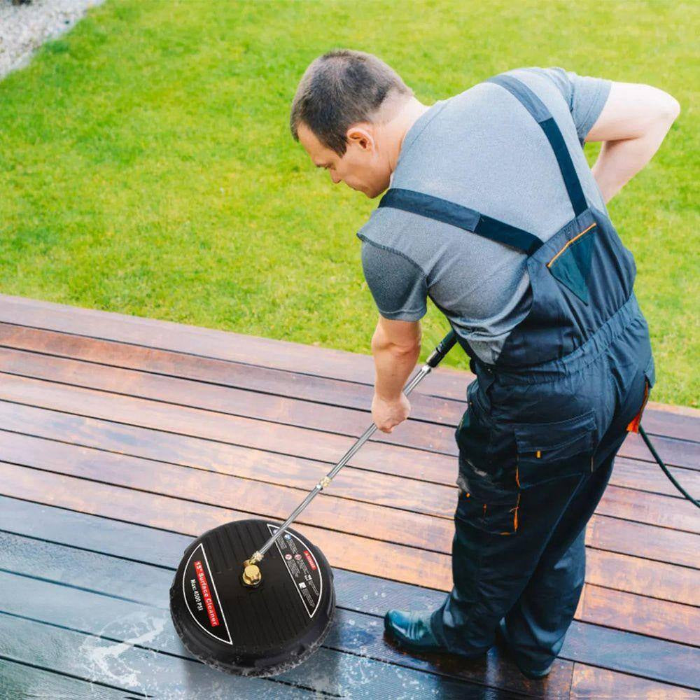 15 In. 4000 PSI Disc Power High Pressure Washer Surface Cleaner, Flat Washer Broom with Replacement Nozzles Included