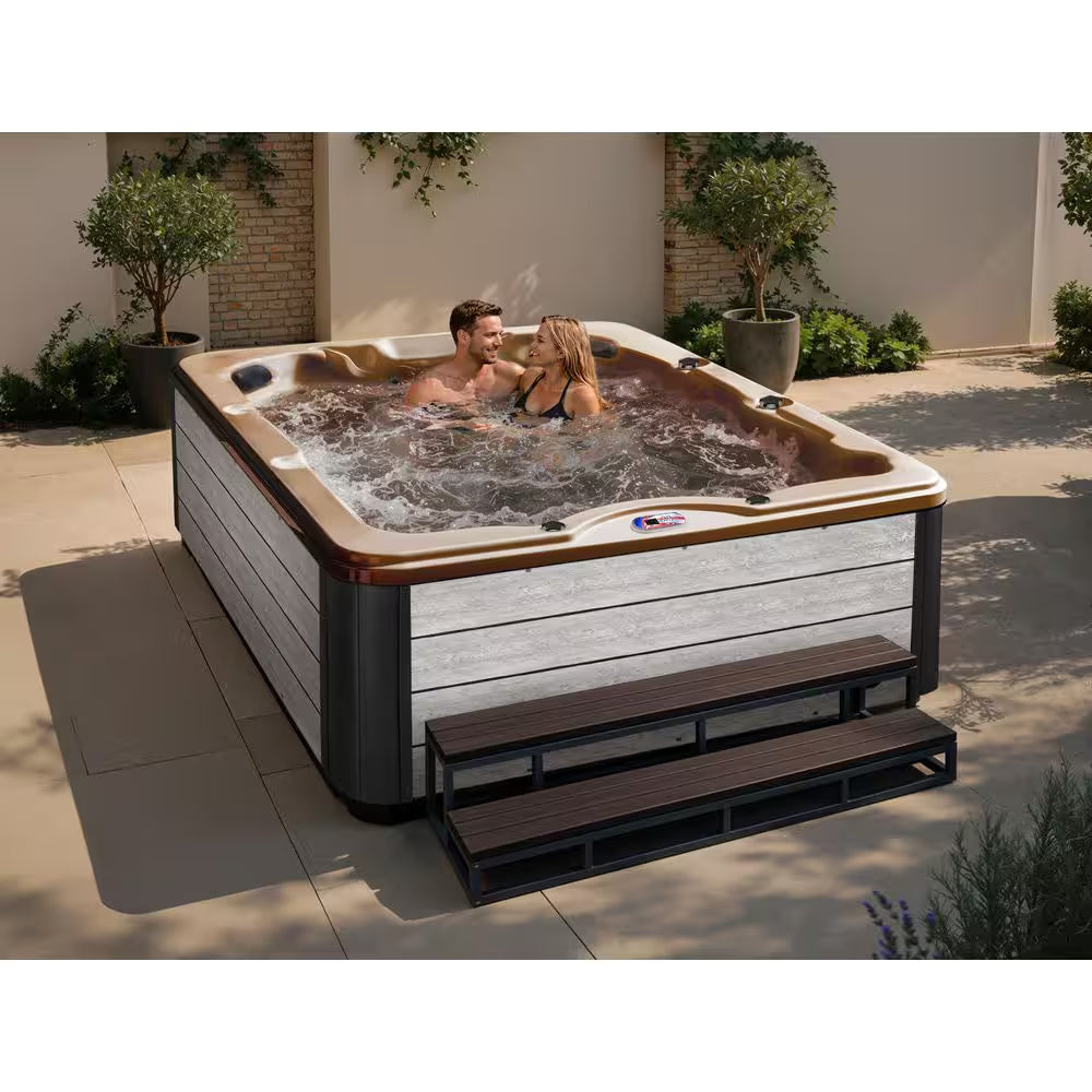 Glory 7-Person 40-Jet Premium Acrylic Lounger Spa Hot Tub with 2 Backlit LED Waterfalls