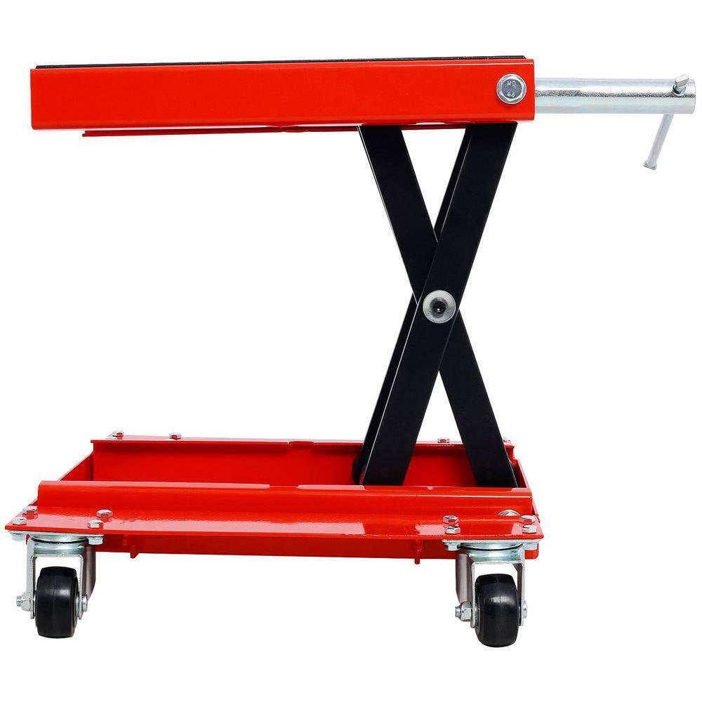 1100Lb ATV & Motorcycle Jack Lifts with Scissor Lift Jack Wide Deck, Tire Wheel Stand and Bike Rack, Maximum Lift 15.70"