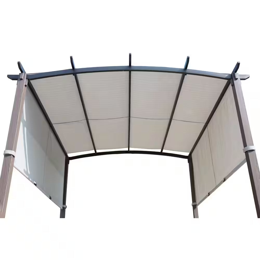 Clifton 10 Ft. X 10 Ft. Easy Assembly Tool Free Pergola with Privacy Shade