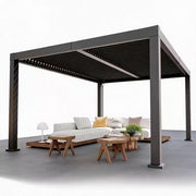 12X16Ft Louvered Pergola - All-Aluminum Outdoor Pergolas with Adjustable Louvered Roof,Outdoor Gazebo for Deck, Patio