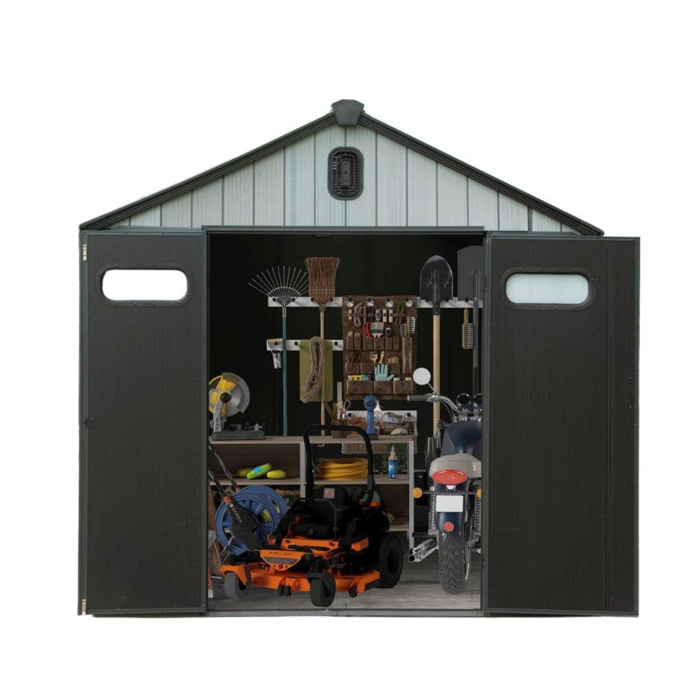 8X6 Ft Resin Outdoor Storage Shed with Lockable Door, Ventilated, Waterproof, Uv-Resistant , Coverage Area- 46 Sq.Ft.
