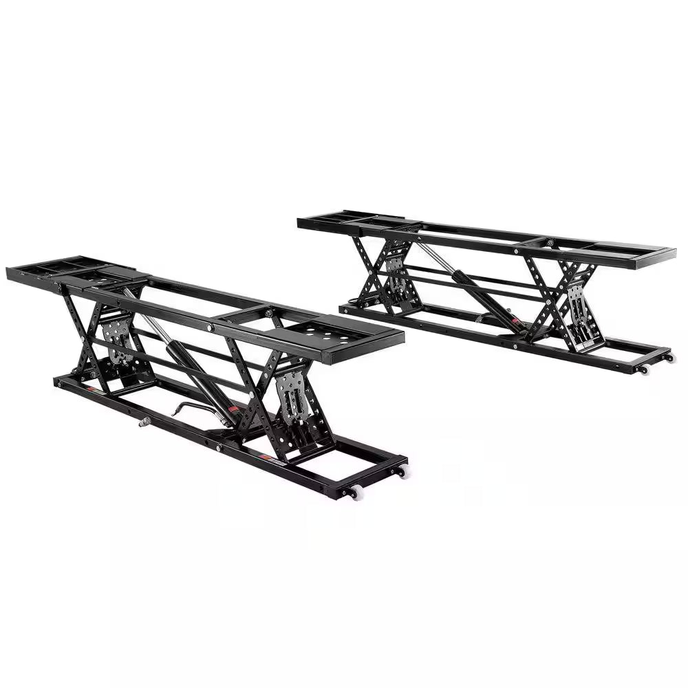 Car Lift, 25. 6 In. Max. Height, 5,000Lbs. Capacity Portable Car Lift, Extended-Length Plates, Heavy-Duty Carbon Steel