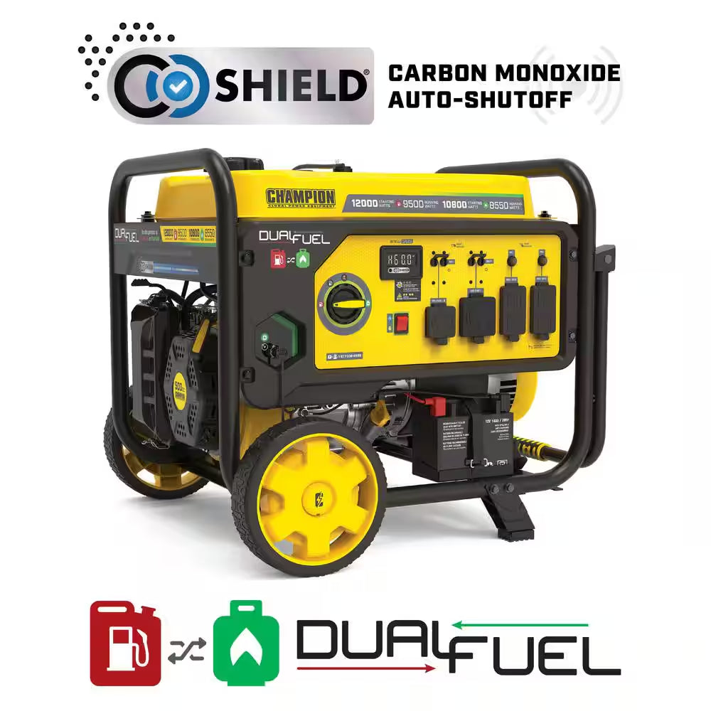 11,500/9200-Watt Electric Start Gas Portable Generator with Free 3-Year Warranty for Home Backup and Storm Prep