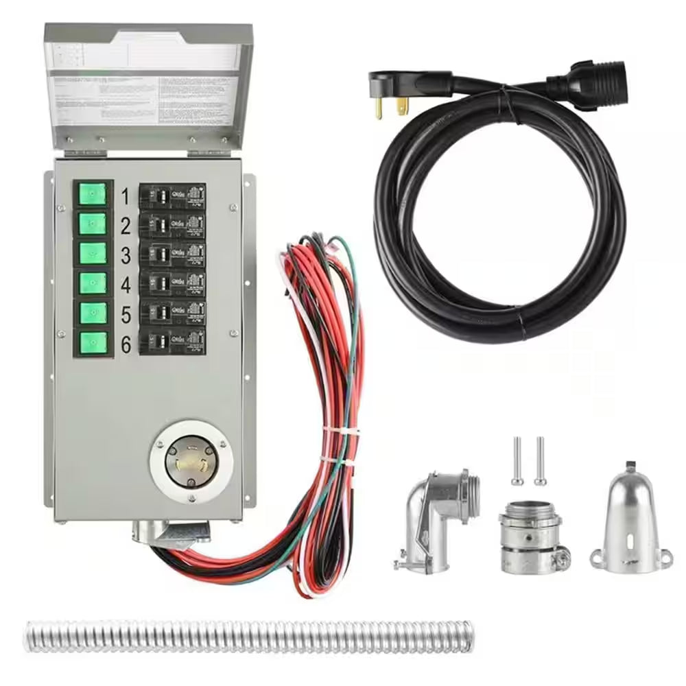3600W Output/7200W Peak Push-Button Start 3072Wh L3600 Solar Generator, with 2-Piece 440W Solar Panels and Transfer Kit