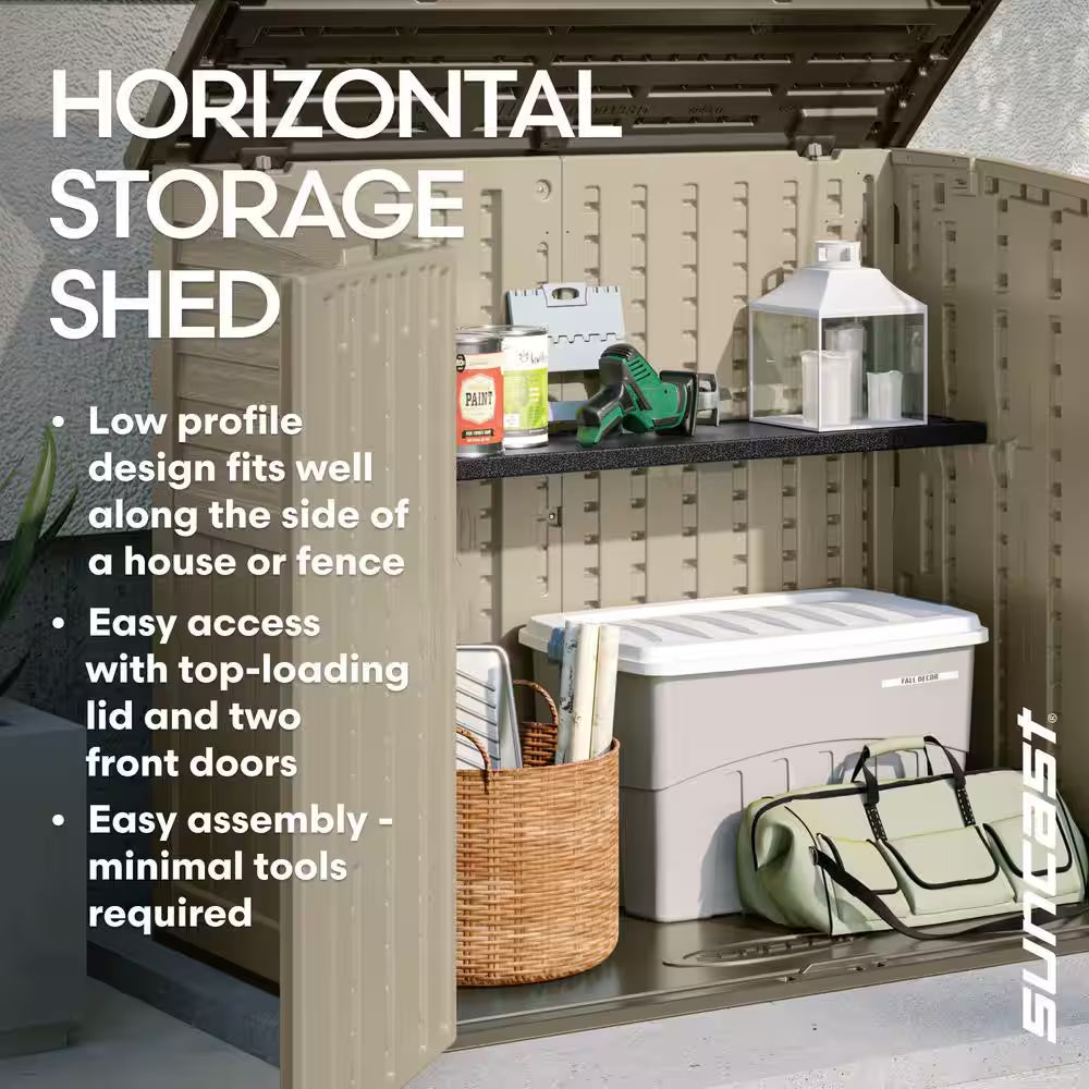2 Ft. 8 In. X 4 Ft. 5 In. X 3 Ft. 9.5 In. Resin Horizontal Storage Shed