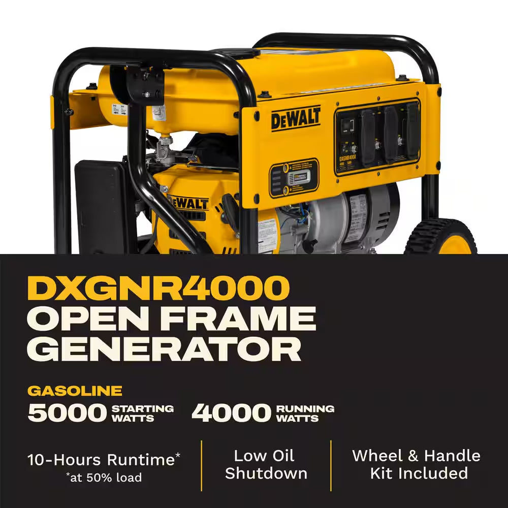 5,000/4000-Watt Recoil Start Gas Powered Portable Generator W/ CO Protect for Jobsites, Outdoor Events and Power Outages