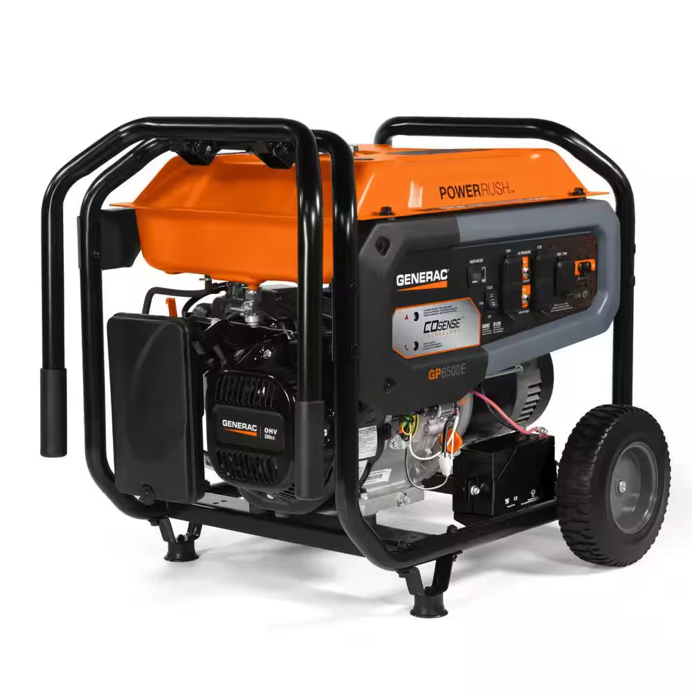 8125 / 6500-Watt Recoil Start Gasoline Powered Portable Generator with Cosense and 20 Ft. Extension Cord Included