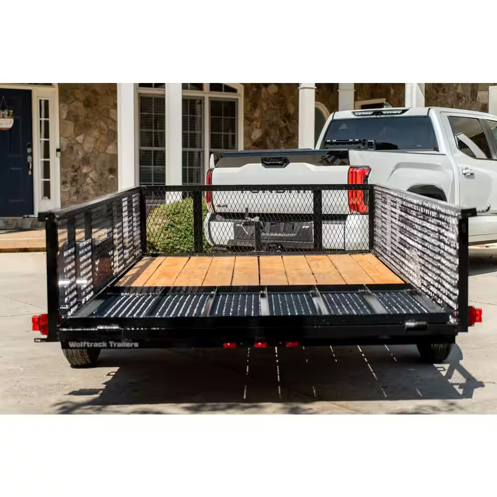 6 Ft. X 12 Ft. Utility Trailer with Mesh Sides and Wood Floor, 2,090 Lb. Payload Capacity