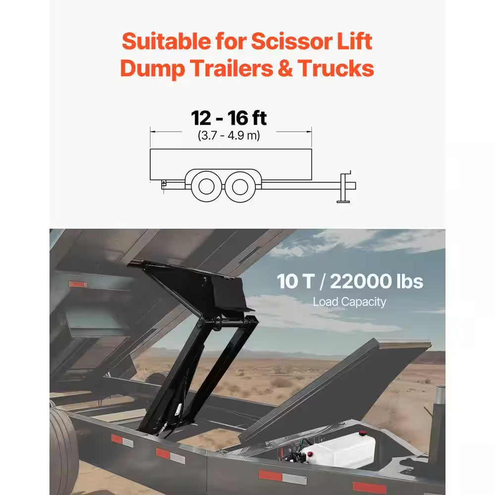 Hydraulic Dump Lift Kit, 22,000 Lb. /10 T Dump Trailer Hydraulic Scissor Hoist Kit Standard Kit, Hydraulic Dump Bed Kit