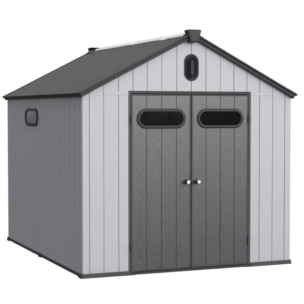 6 Ft. W X 8 Ft. D Plastic Storage Resin Shed for Backyard Garden Big Spire Tool Storage with Double Door (48 Sq. Ft. )