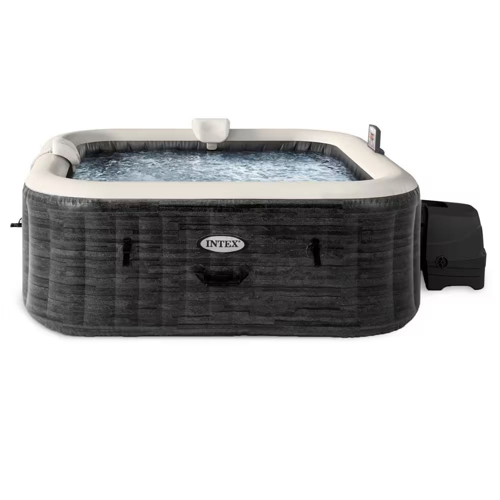 Purespa plus Greystone 6 Person Inflatable Square Hot Tub W/ 170 Airjets