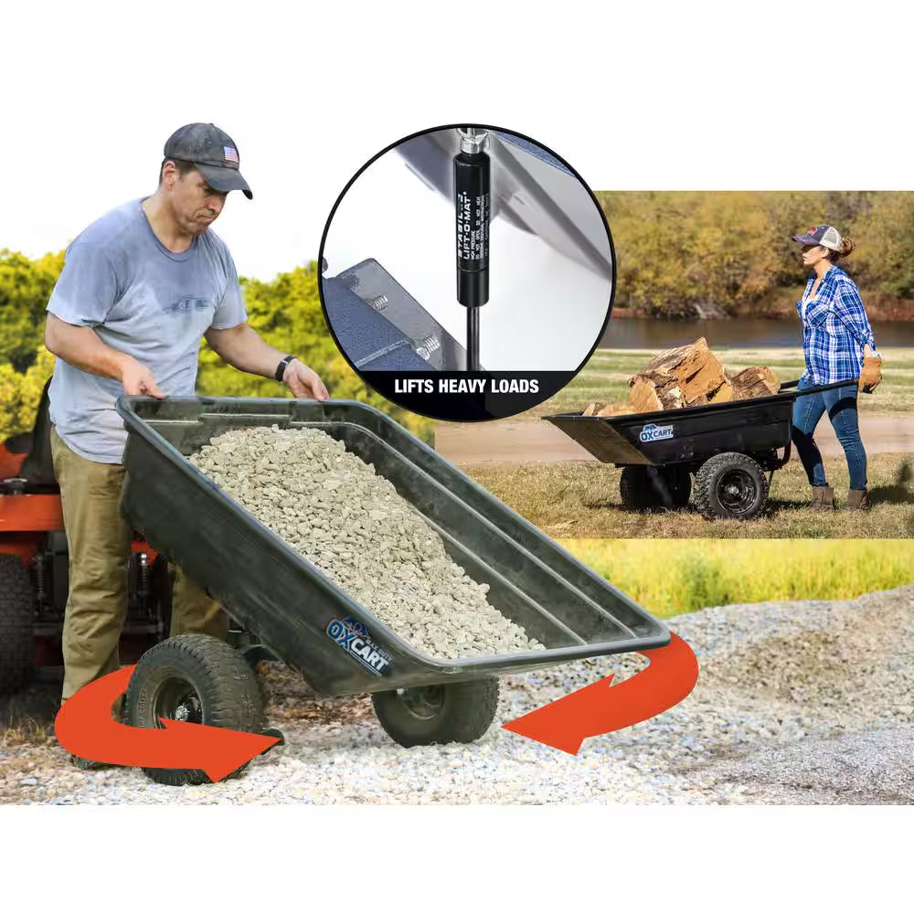Stockman 15 Cu. Ft. - 17 Cu. Ft. Lift-Assist and Swivel ATV Dump Cart with Ztr-Grade OTR Tires