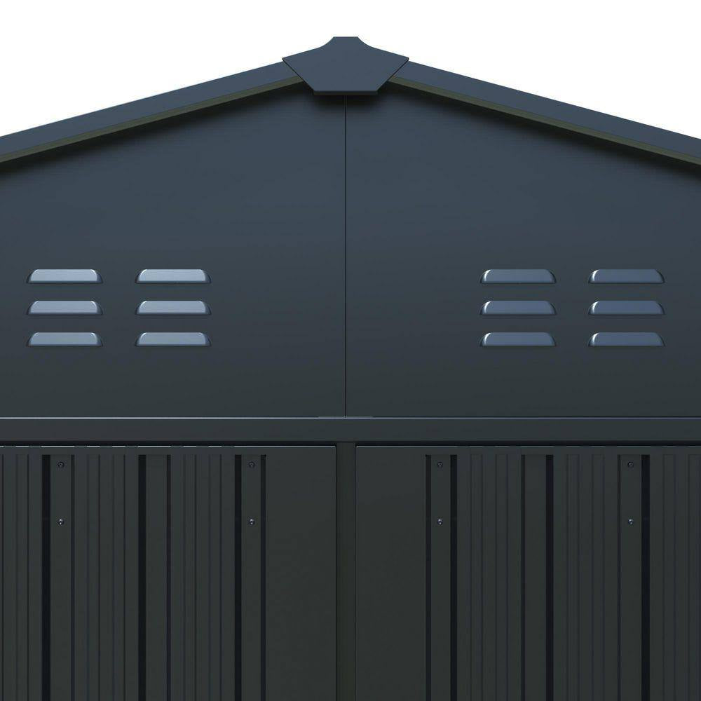 20 Ft.W X 10 Ft.D Outdoor Metal Storage Shed, Utility Tool House with 2 Doors, 4 Vents for Car,Truck, Gray (235 Sq. Ft.)