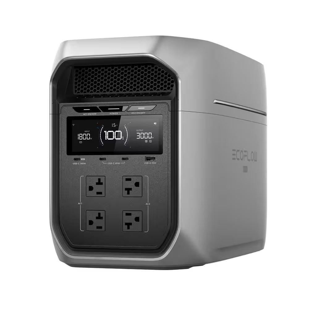3000-Watt Delta 3 Max Plus, 2048Wh Capacity, Push-Button Start Battery Generator LFP Power Station, Home Backup, Camping