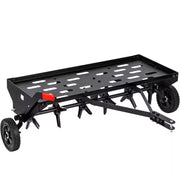 40 In. Tow-Behind Plug Aerator with Universal Hitch and 24 Coring Plugs, Tow Plug Aerator with Extra-Wide Tow Bar