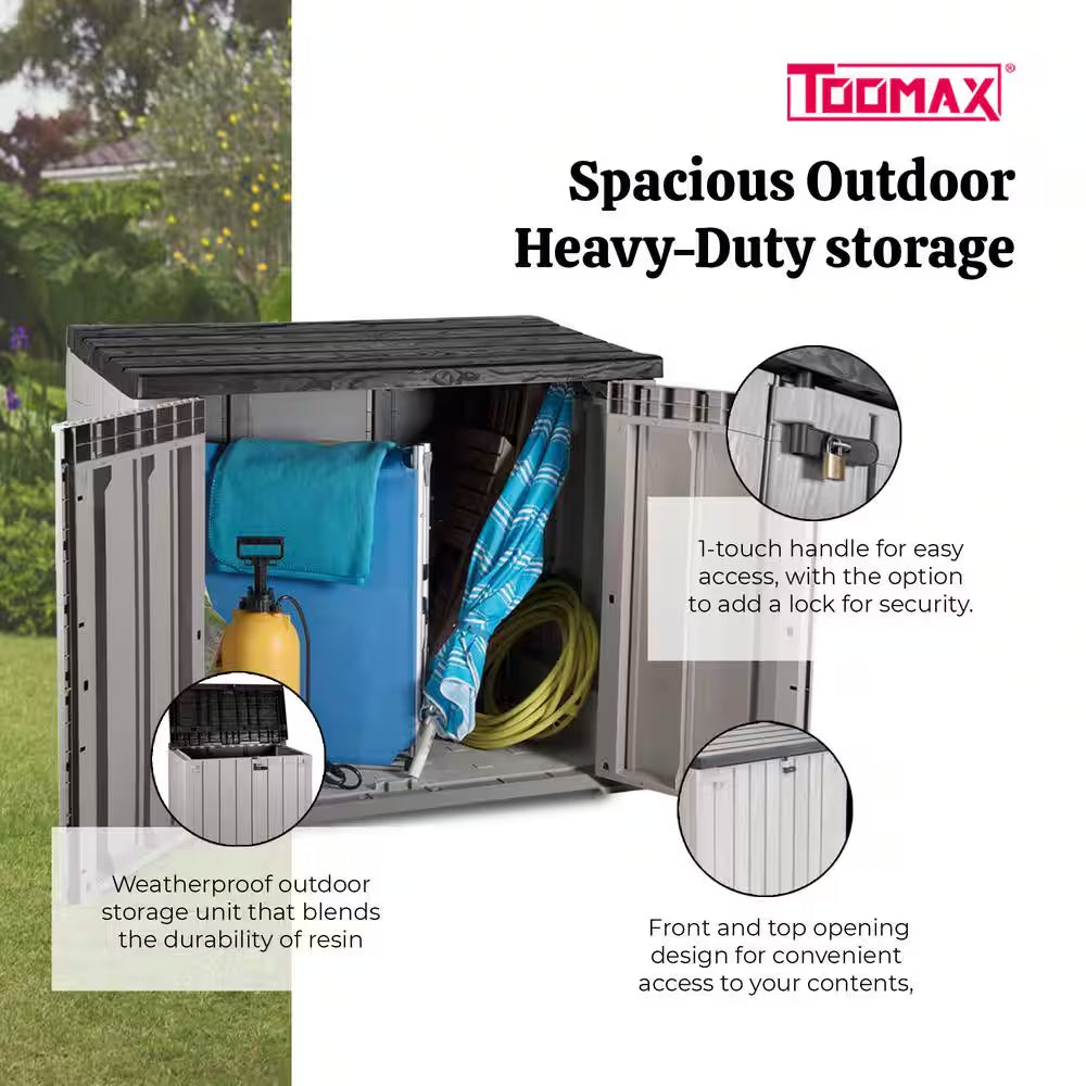 Stora Way plus XL 44 Cu. Ft. Taupe Grey/Anthracite All Weather Storage Shed