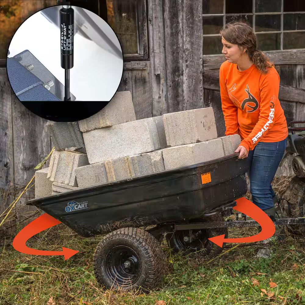 Stockman 15 Cu. Ft. - 17 Cu. Ft. Lift-Assist and Swivel ATV Dump Cart with Ztr-Grade OTR Tires