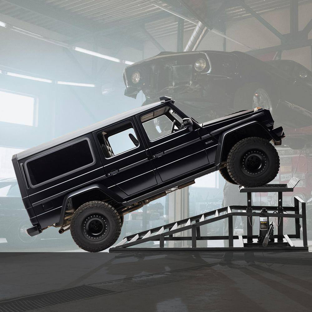 5 Ton Auto Car Truck Service Ramps Lifts Hydraulic Car Lifts 10000 Lb. Capacity (2 Pack)Black