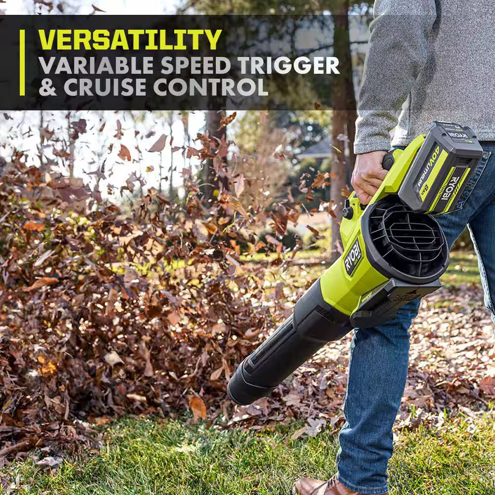 40V HP Brushless Whisper Series 180 MPH 800 CFM Cordless Battery Leaf Blower with 8.0 Ah Battery and Charger