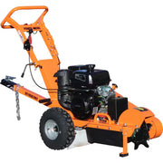 11 In. 14 HP Electric Start Commercial Kohler Gas Powered Stump Grinder with Extra Set of Teeth, Tow Bar, and Hour Meter