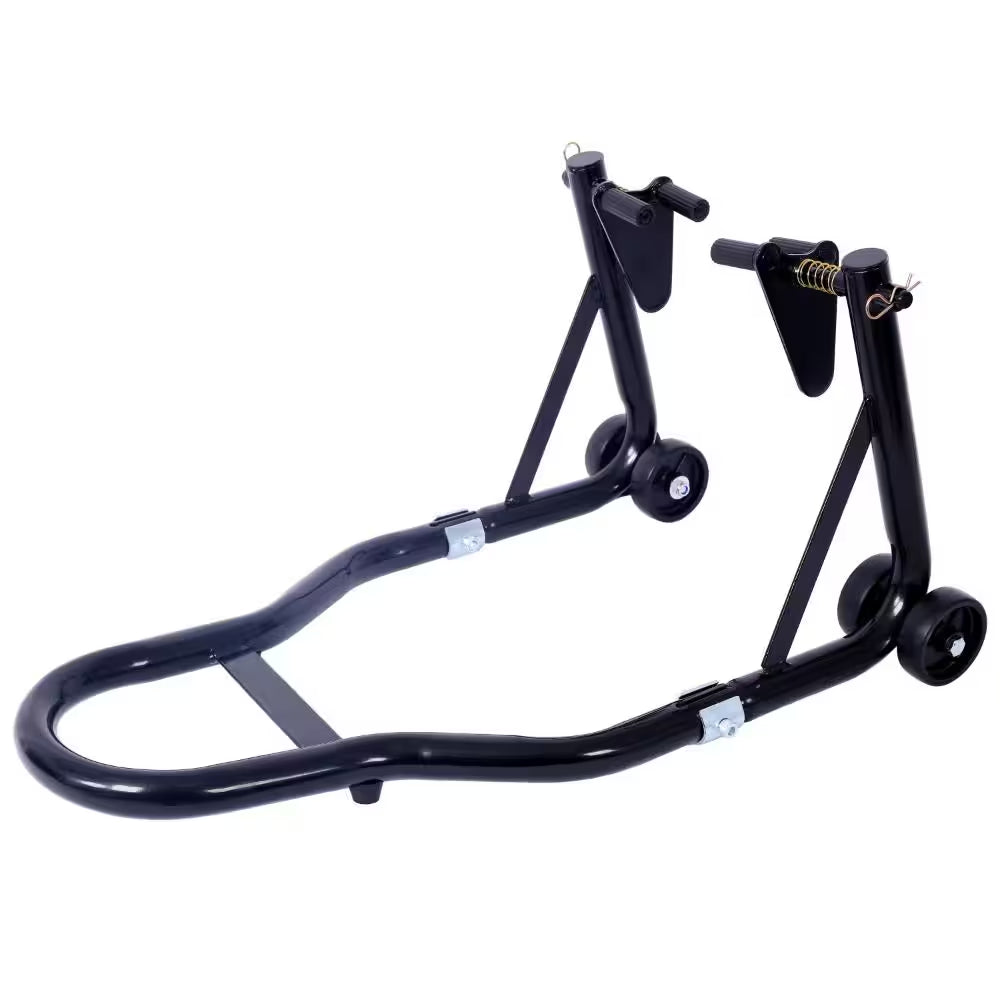 1000 Lbs Black Motorcycle Front & Rear Wheel Lift Stand, Adjustable Paddock Stands for Sport Bike Maintenance
