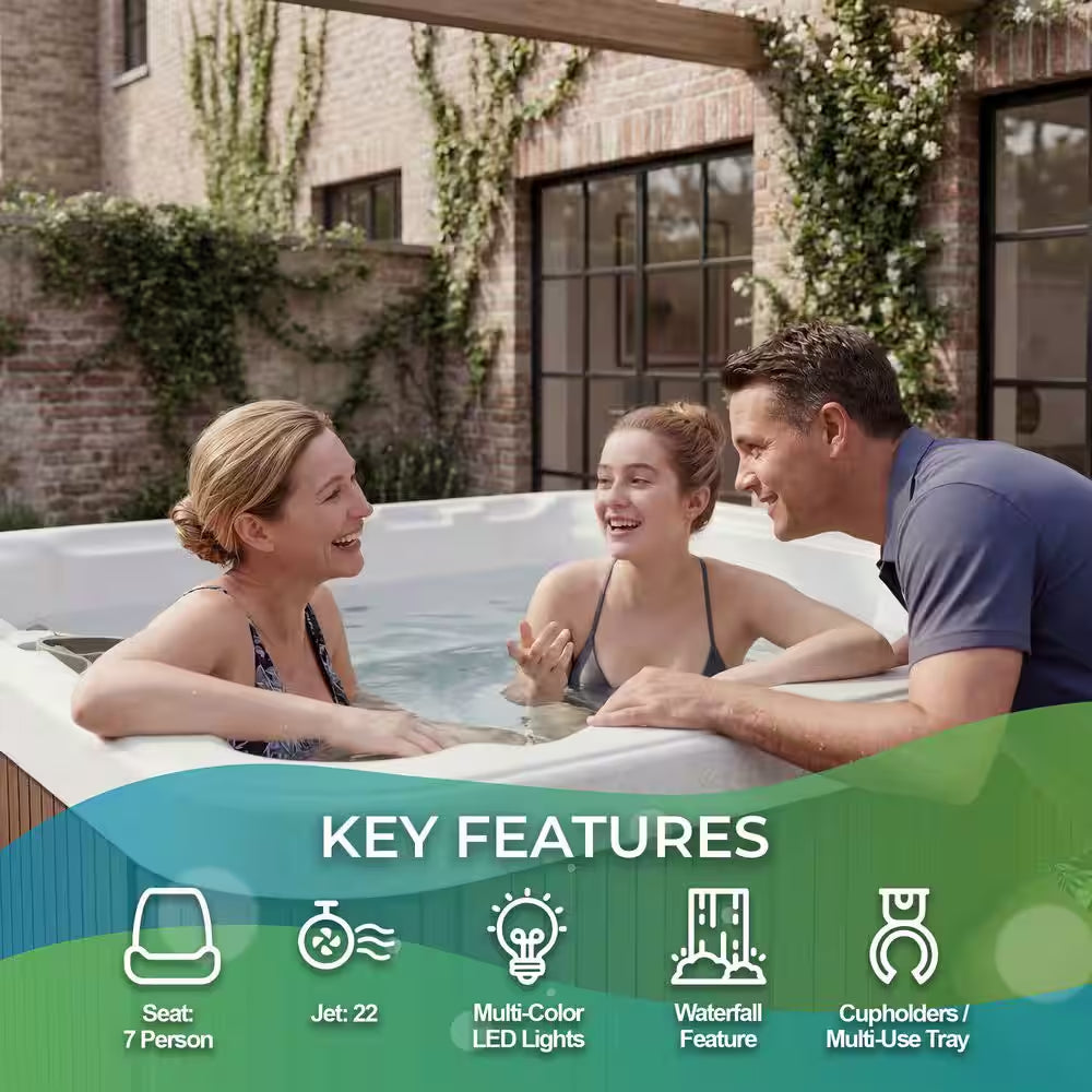 LS450DX 7-Person 22-Jet 110V Plug and Play Spa with Waterfall