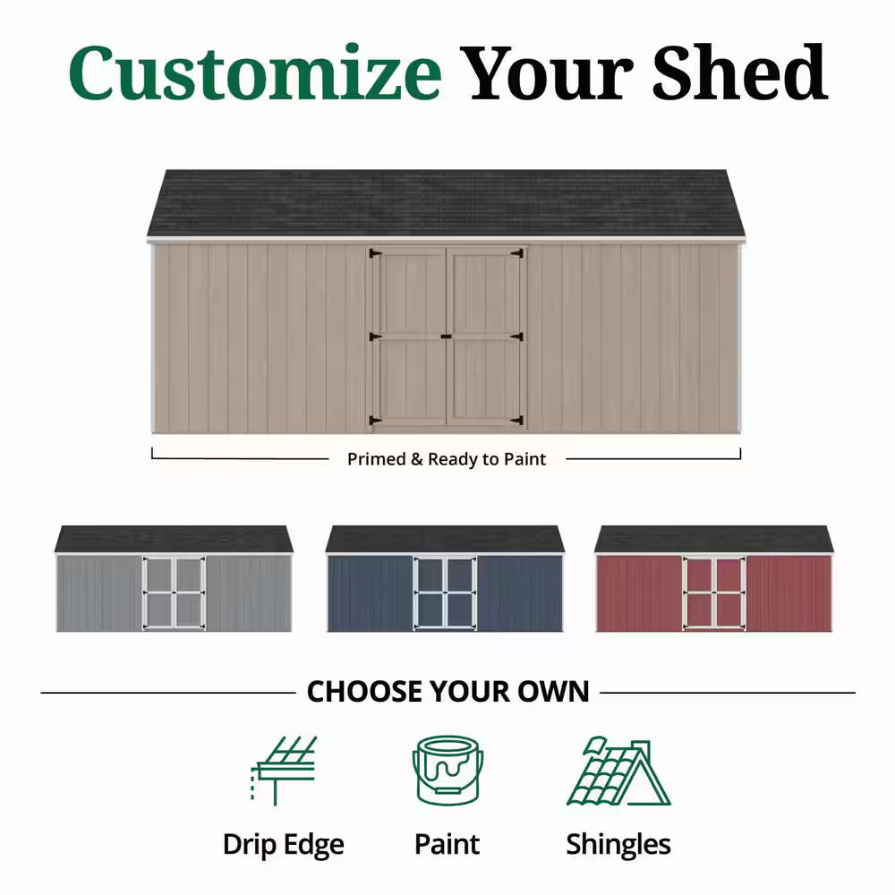 Value Gable 12 Ft. X 20 Ft. Outdoor Wood Storage Shed with Side Entry Do-It-Yourself Kit (240 Sq. Ft. )