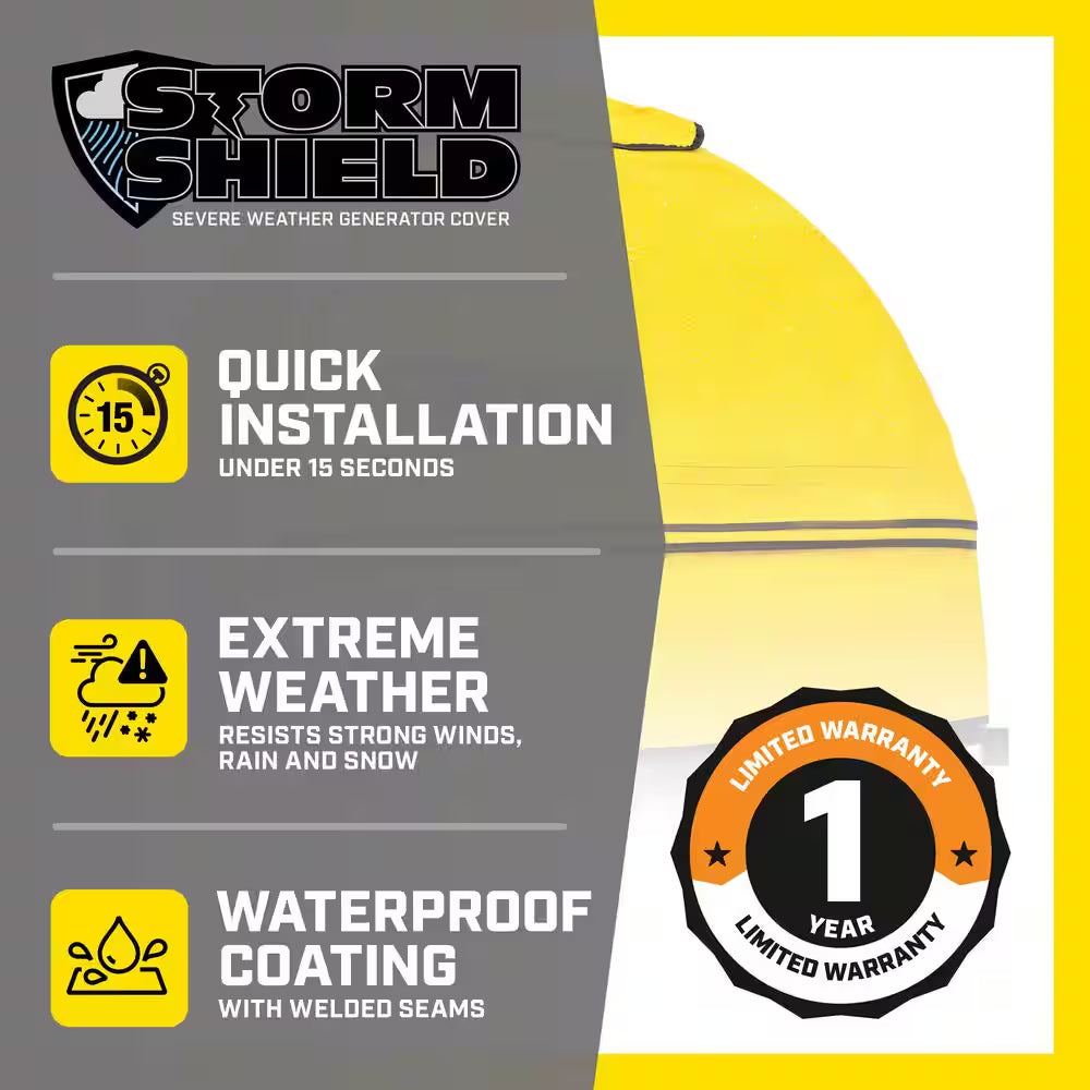 Storm Shield Severe Weather Portable Generator Cover by Gentent for 4000 to 12,500-Starting Watts Generators