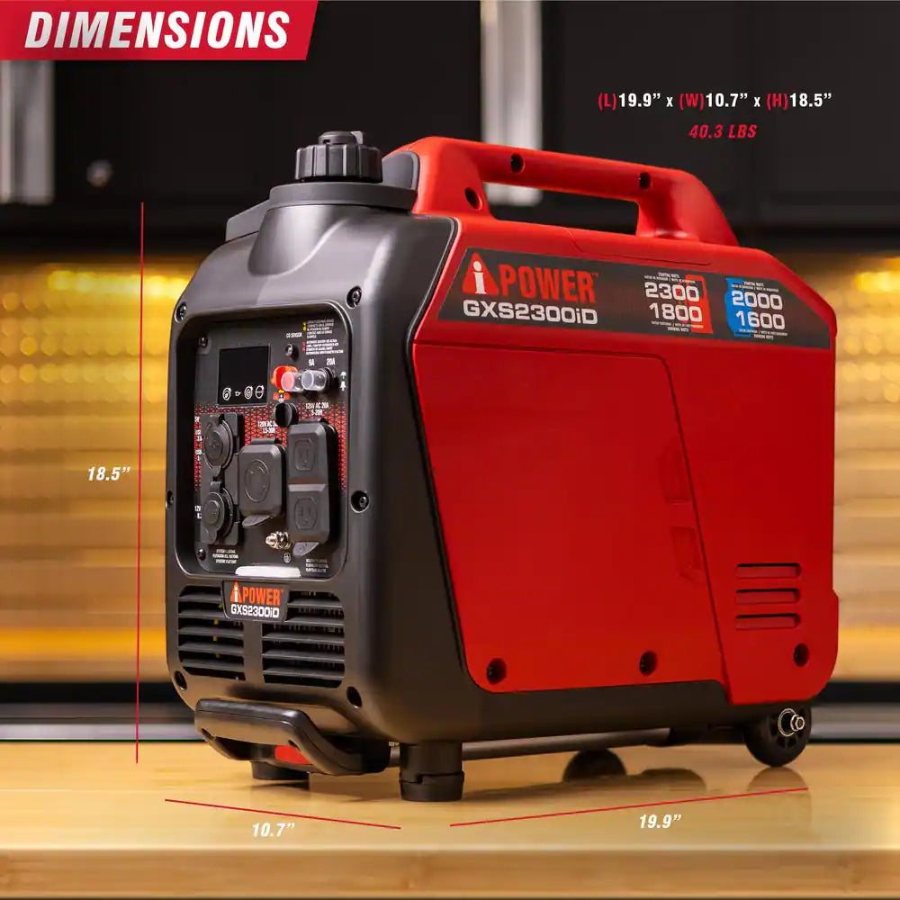 2300-Watt Recoil Start Gas Propane Powered Ultra Light-Weight Inverter Generator 80Cc OHV Engine and CO Sensor Shutdown