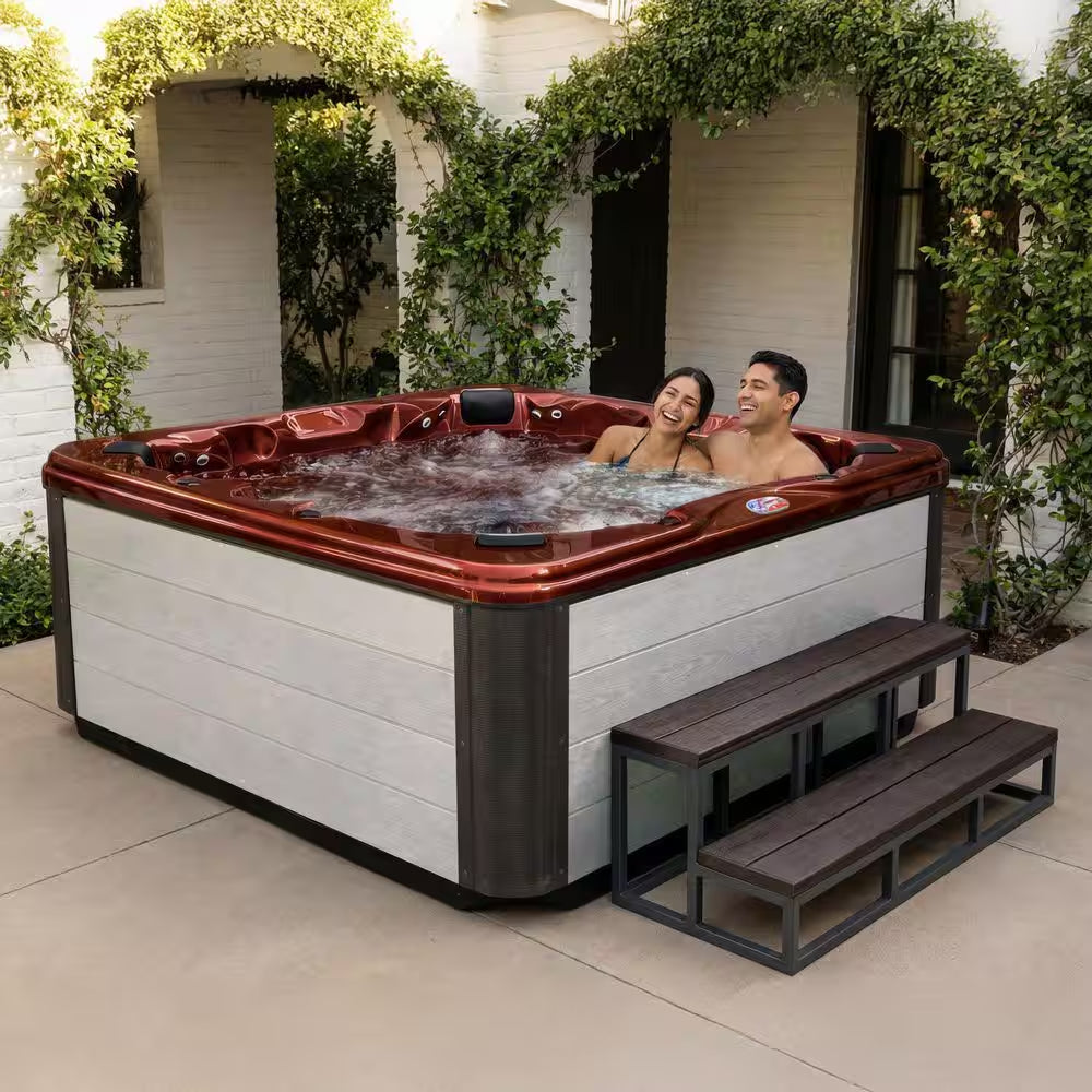 7-Person 45-Jet Premium Acrylic Bench Spa Standard Hot Tub with Ozonator and Bluetooth Sound System