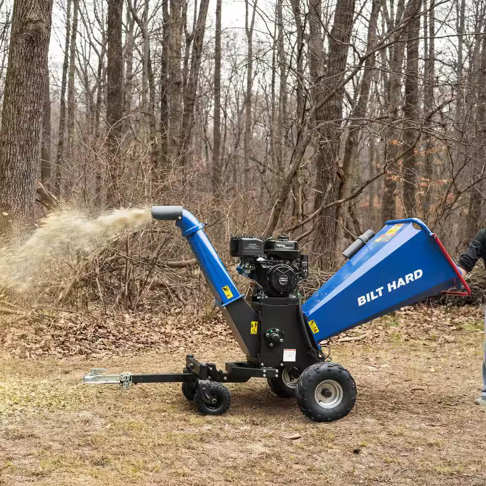 6 In. 15 HP 420 Cc Gas Powered Wood Chipper with E-Start 4-Wheels Towable Shredder Mulcher