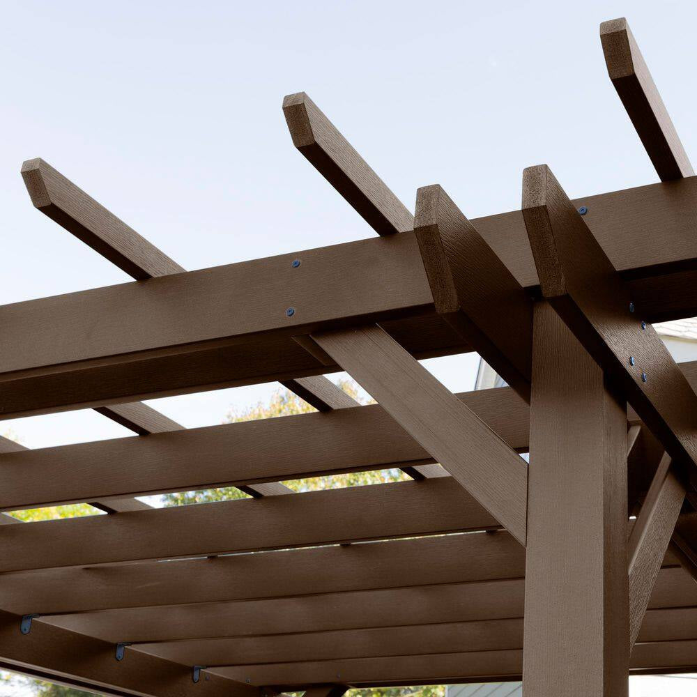Bohdi 12 Ft. X 10 Ft. Weathered Acorn Plastic Pergola