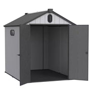 6 Ft. W X 8 Ft. D Outdoor Plastic Storage Shed with Double-Door, Plastic Floor for Backyard Garden (48 Sq. Ft.)