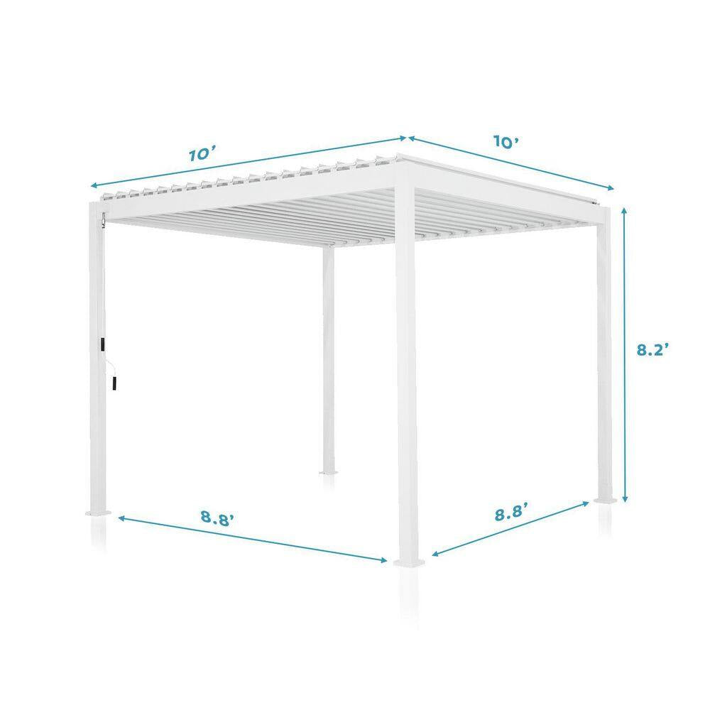 111S 10 Ft. X 10 Ft. Aluminum Pergola with Louvered Roof