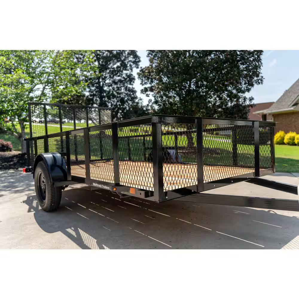 6 Ft. X 12 Ft. Utility Trailer with Mesh Sides and Wood Floor, 2,090 Lb. Payload Capacity