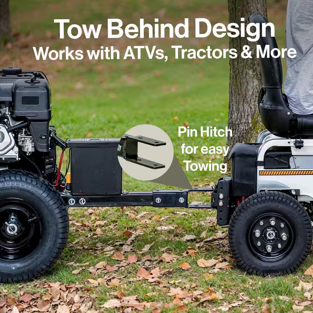 207 MPH Air Speed, 15HP Electric Start Gas Engine, 3000 CFM, Adjustable Airflow, Metal Impeller, Tow-Behind Leaf Blower